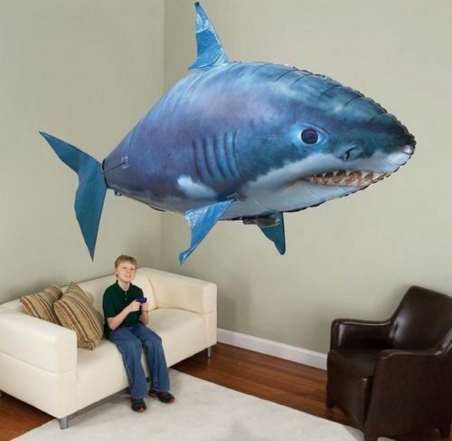 Remote Control Inflatable Balloon Air Swimmer Flying shark Fish Radio Blimp