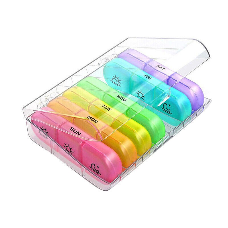 7 Day Pill Box Weekly Dispenser Container Tablet Daily Case Medicine Organizer