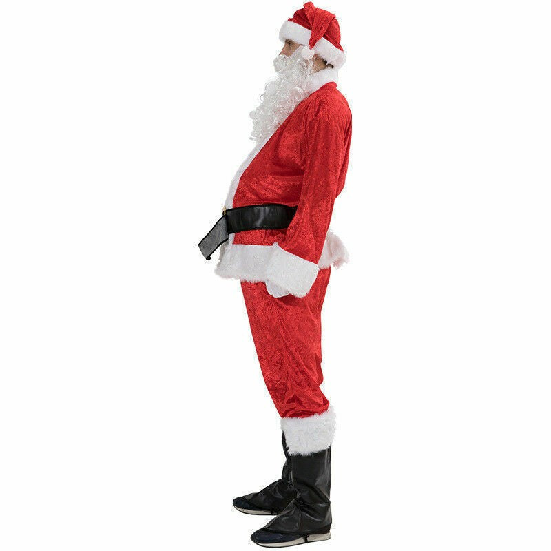 NEW Santa Claus Costume Suit Adult Father Christmas Fancy Dress Mens Xmas Outfit