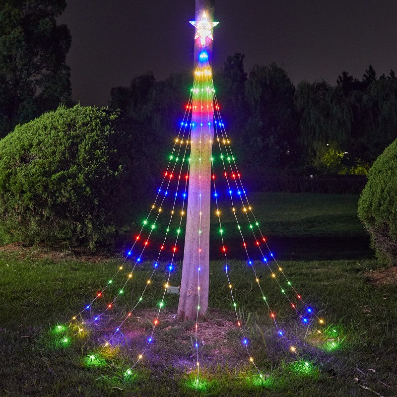 198Led Waterfall Christmas String Light Led Star Xmas Tree Light Uk Plug Outdoor