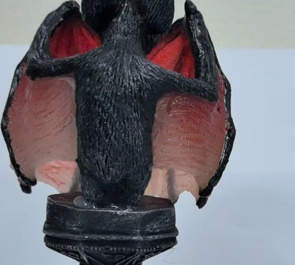 Gothic Bat Wing Night Light, Red Glow LED Lamp Halloween Cathedral Home Decor