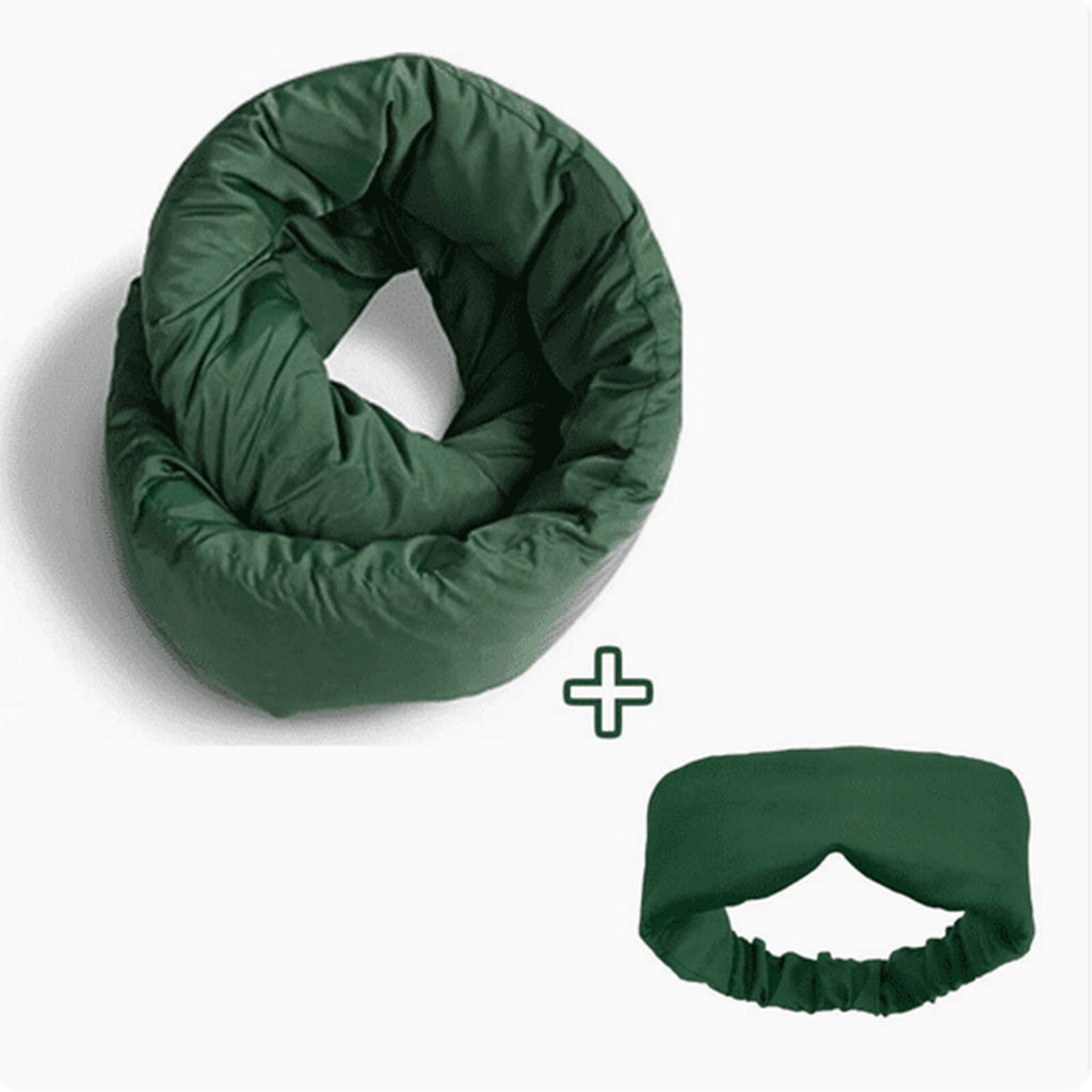 Pillow And Eye Mask - Travel Neck Pillow - Versatile Soft 360 Support Scarf -