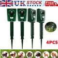 4x Battery Ultrasonic Garden Deterrent Repeller Animal Bird Cat Scarer Pest Dog