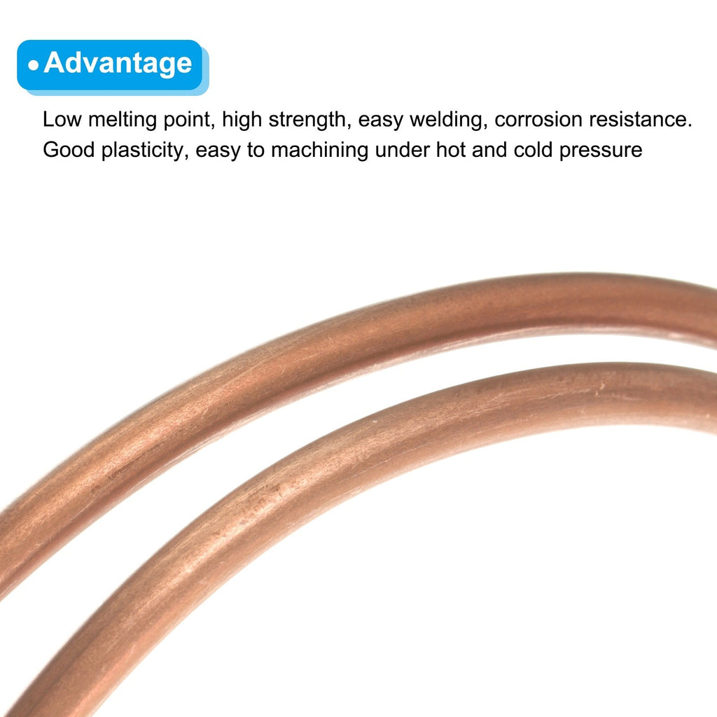 Copper Tube 3/16'' OD x 3.28Ft Refrigeration Flexible Pipe Seamless Hollow
