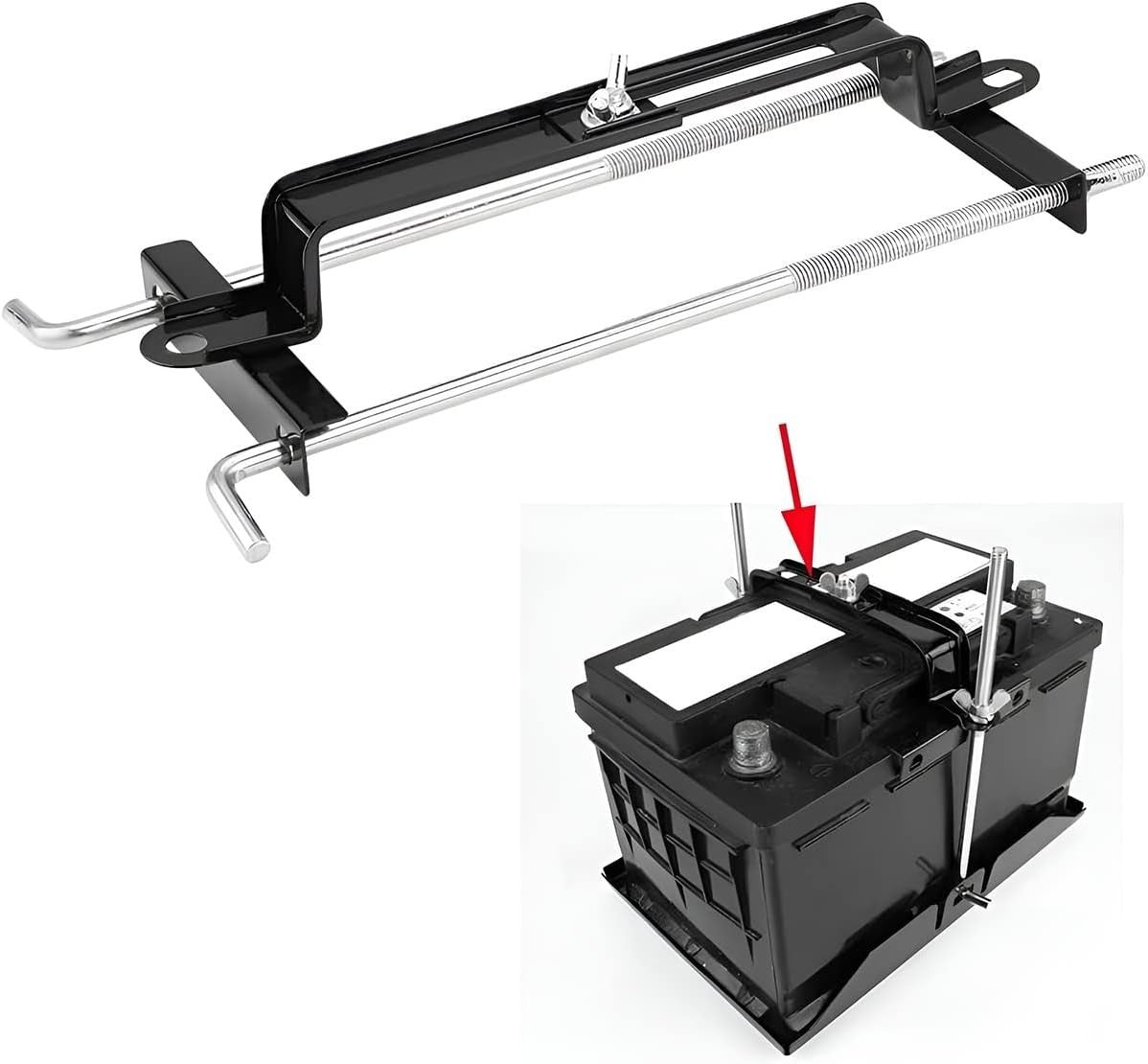 27CM Car Adjustable Battery Hold Down Clamp Secure Retaining Bracket Rack Metal