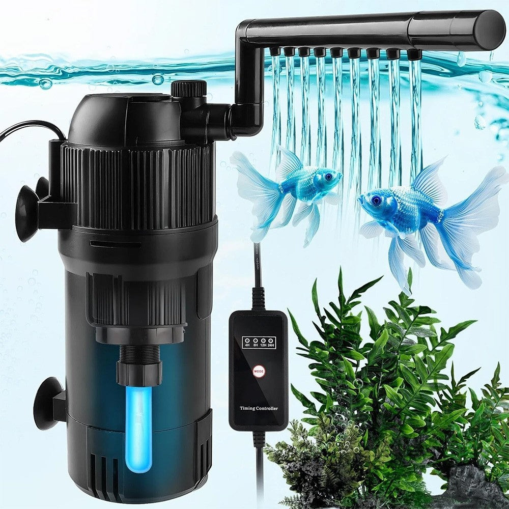 5 in 1 Aquarium Fish Tank Filter Clarifier Pump Internal Purifier UV Steriliser
