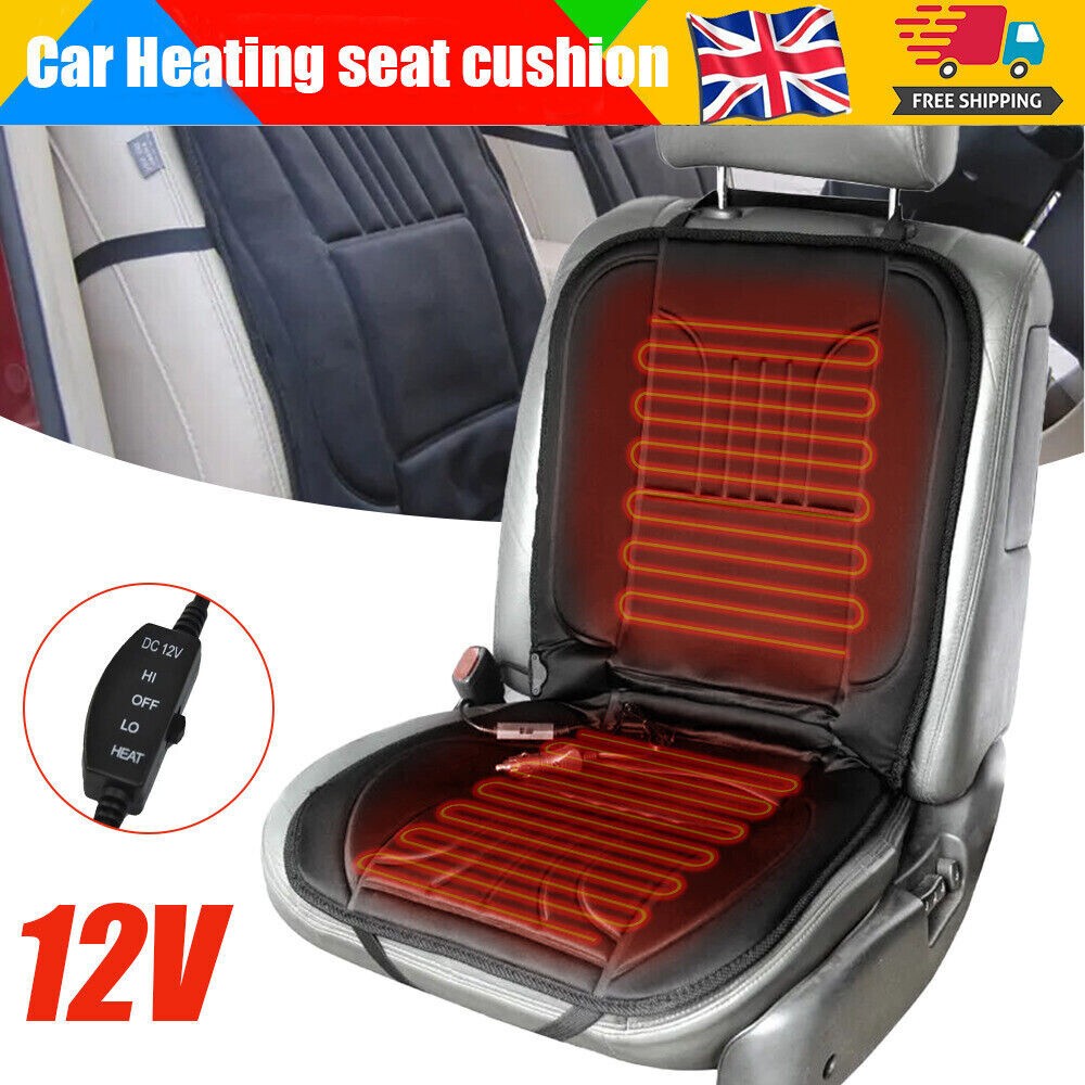 Luxury Heated Car Seat Cushion Heater Aftermarket Universal Fit 12V Warm Winter