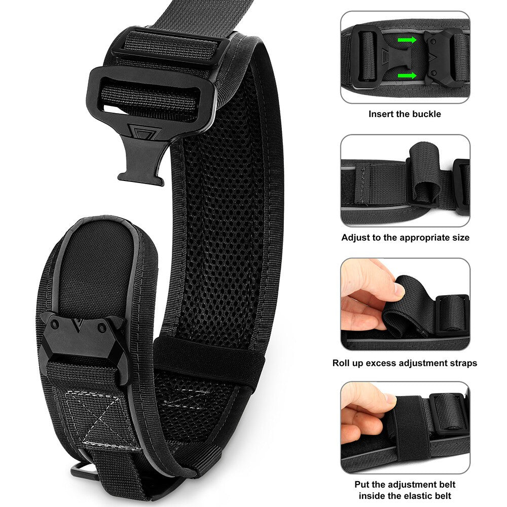 Durable Dog Collar with Handle Mesh Padded 6.5cm Wide Reflective