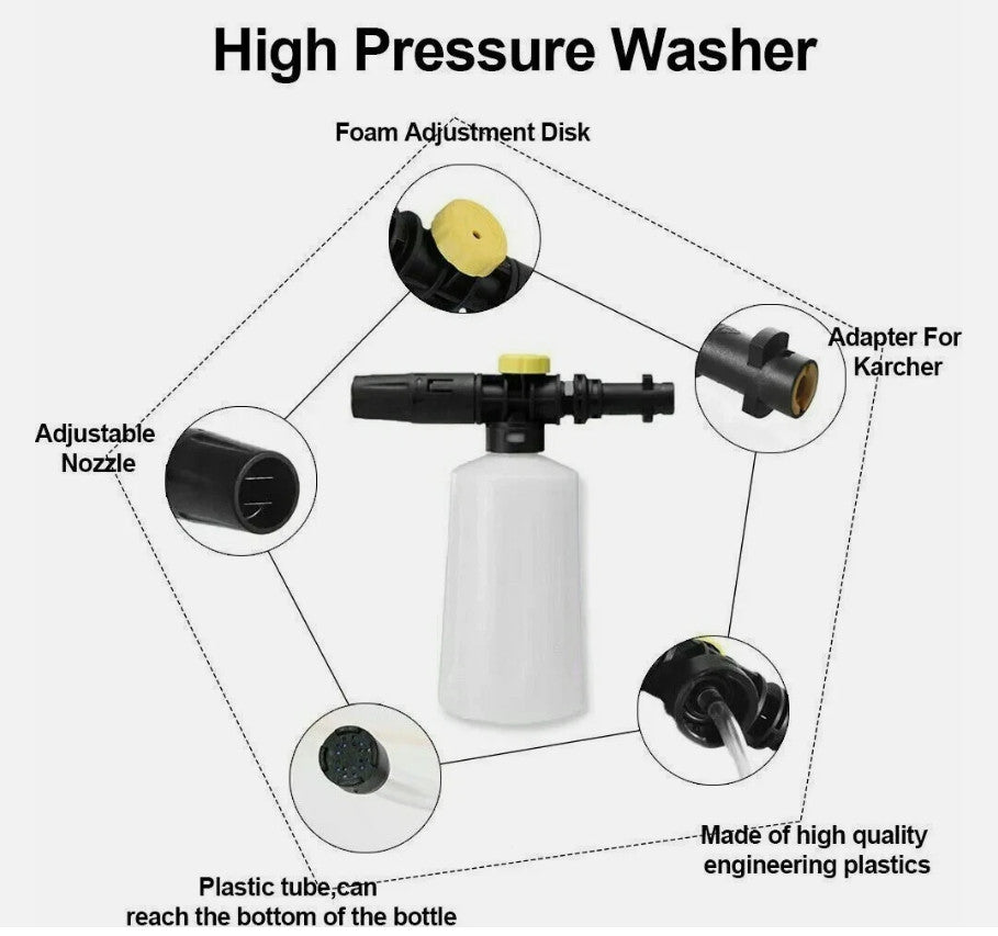🔥Karcher Snow Foam Lance Gun K2-K7 Cannon Car Pressure Washer Washing Bottle