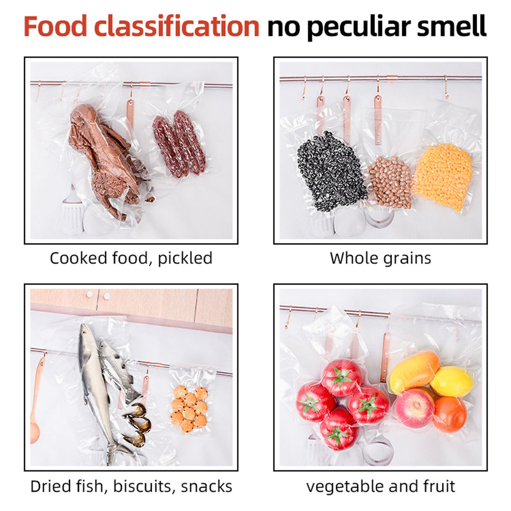 Vacuum Sealer Food Storage Bags Textured Strong Pouches Seal Embossed Vacuum