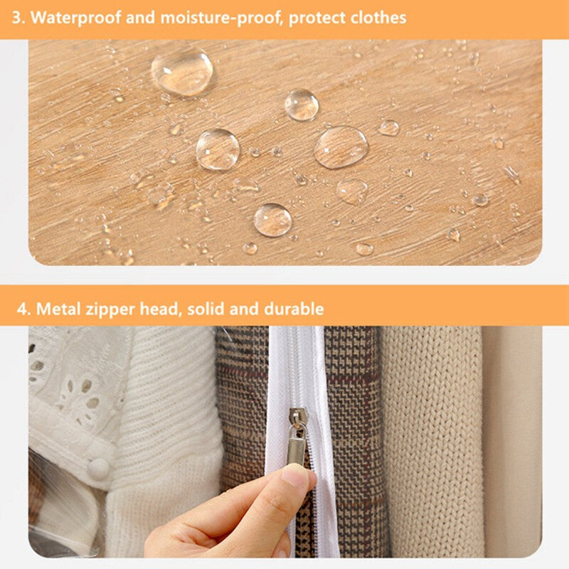 Clear Clothes Rail Cover Strong Garment Coat Hanger Protector Zipped in 4 Sizes
