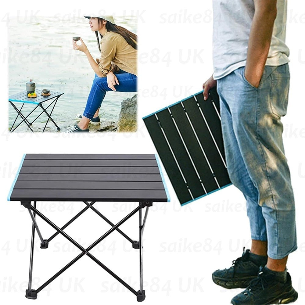 2PCS Portable Folding Camping Table Aluminium BBQ Picnic Table Outdoor Carry Bag