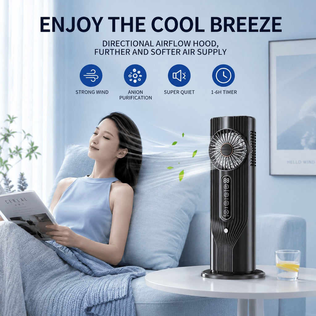6-Speed Mini Air Conditioner USB Portable Cooling Fan Silent Humidifier Desk AC