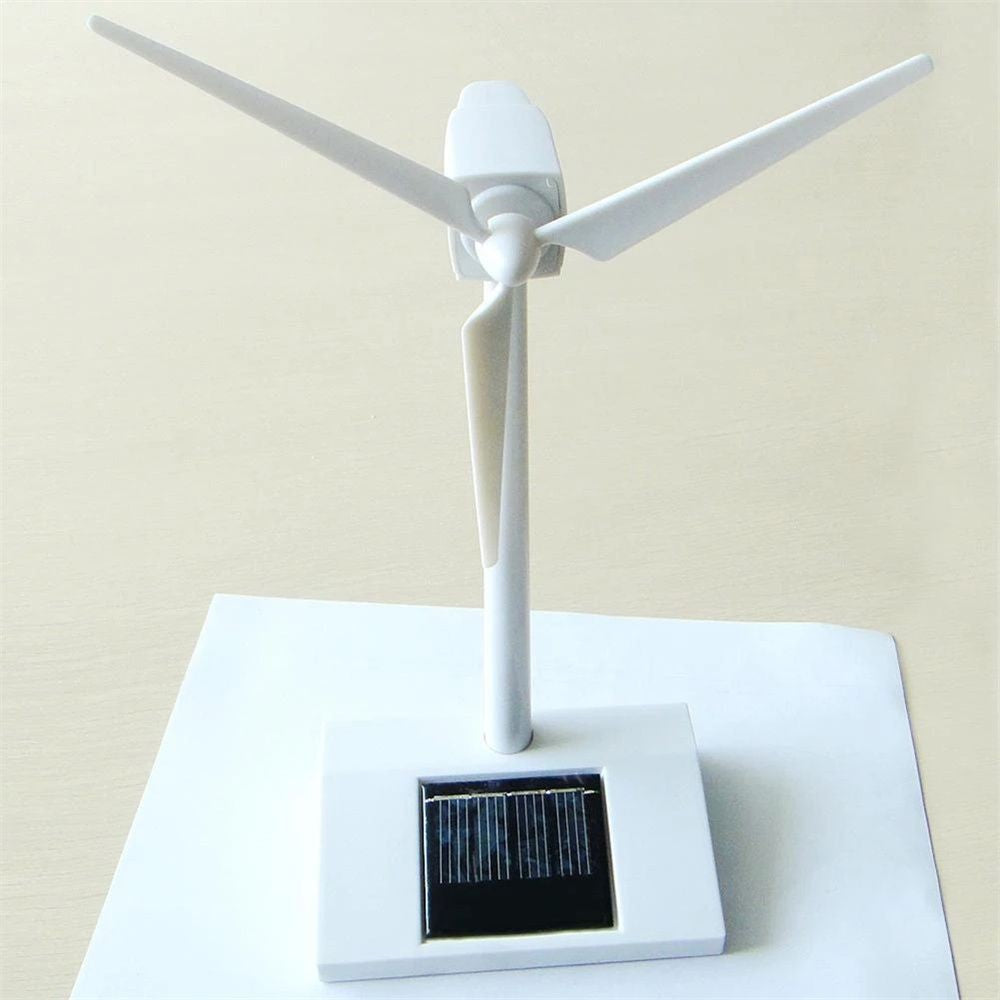 Model Solar Powered Windmill Wind Turbine Desktop Farm Decor Science Toy