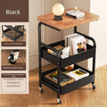 3 Tier Storage Trolley Cart Kitchen Utility Rolling Rack Tray Shelf On Wheels