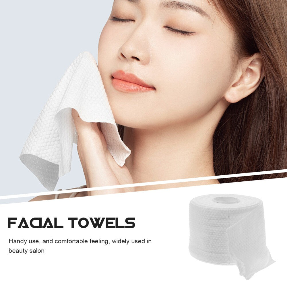 1 Roll Reusable Cotton Facial Towels Makeup Remover Pads Travel Cleansing Wipes