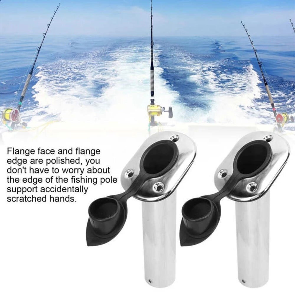 UK 2x Stainless Steel Marine Fishing Rod Holder Flush Mount 30° For Boat/Yacht