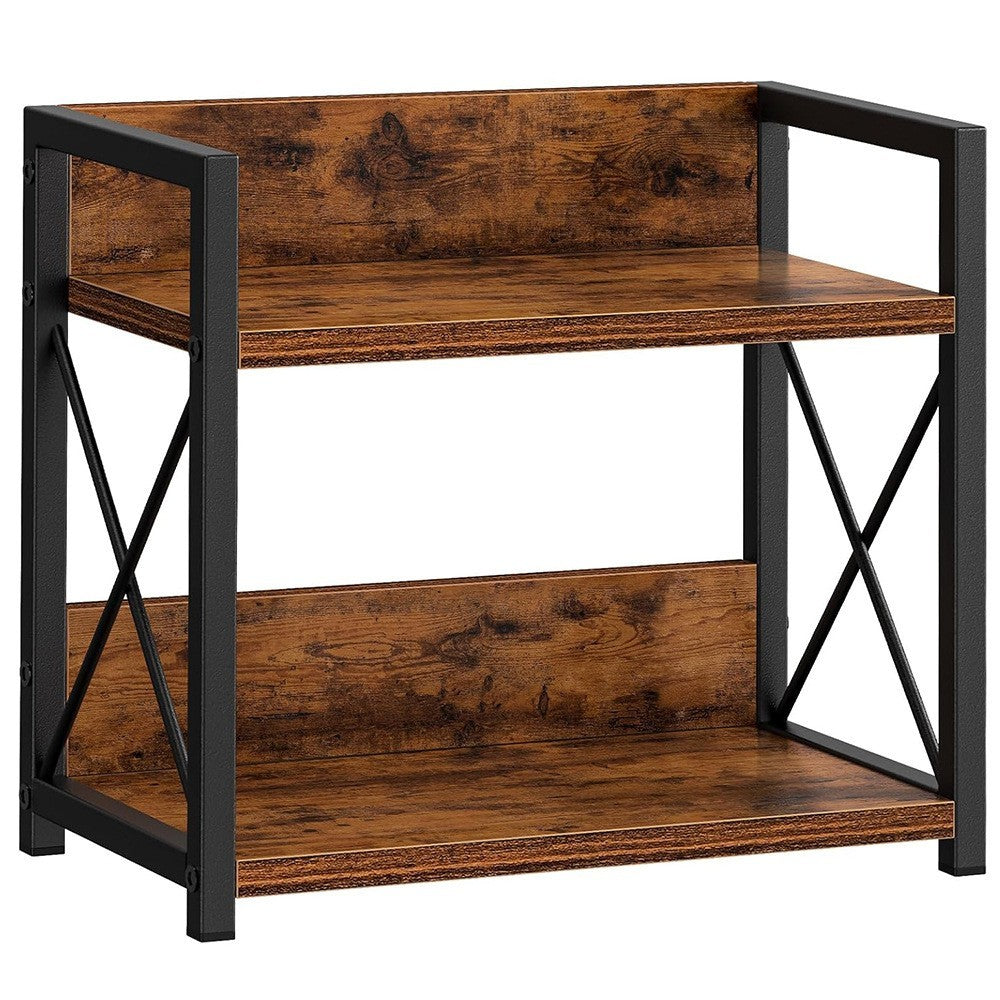 2 Tier Spice Rack Coffee Station Organizer Wooden Kitchen Countertop Organizer