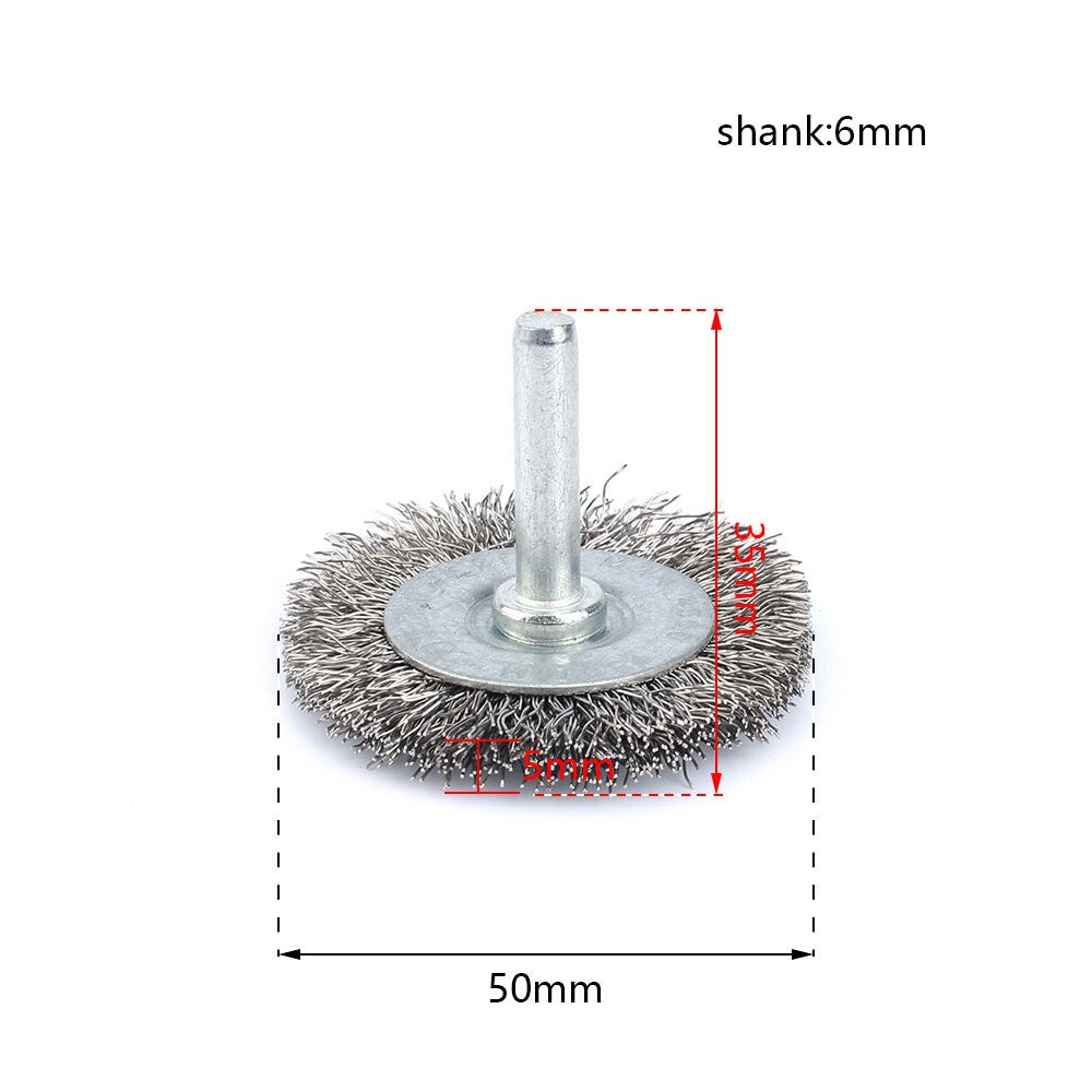50mm Stainless Steel Wire Wheel Brushes 5Pcs Fit Rotary Drill & Die Grinder Tool