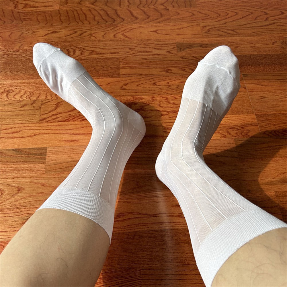Men's Ultra Thin Sheer Socks 80% Polyamide 20% Spandex for Formal Dress Wear