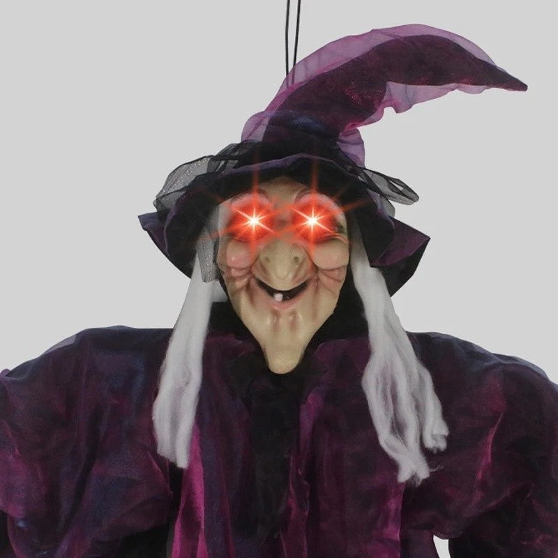 Halloween Life Size Talking Witch Animated Spooky Animatronic Witch Scary Decor