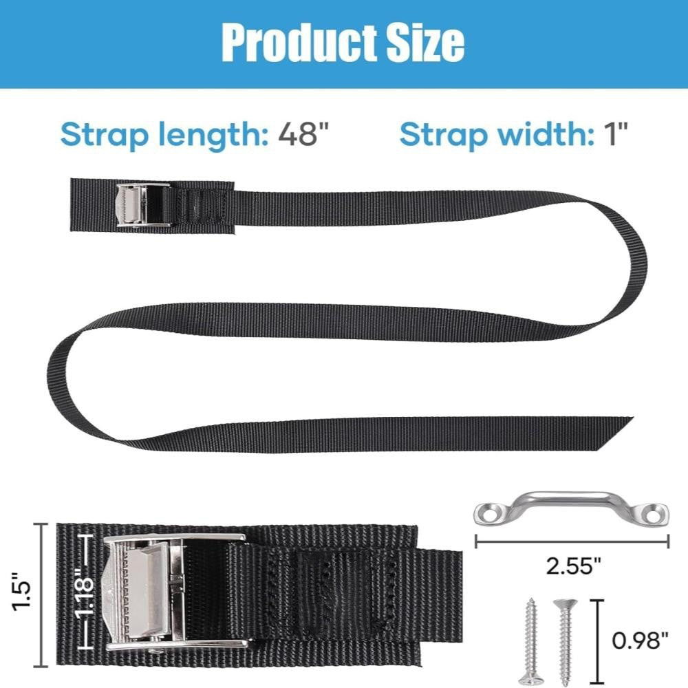 Battery Tie Down Strap Hold Down Kit 1"x 48" Cooler Tie Down Kit with Non-rust