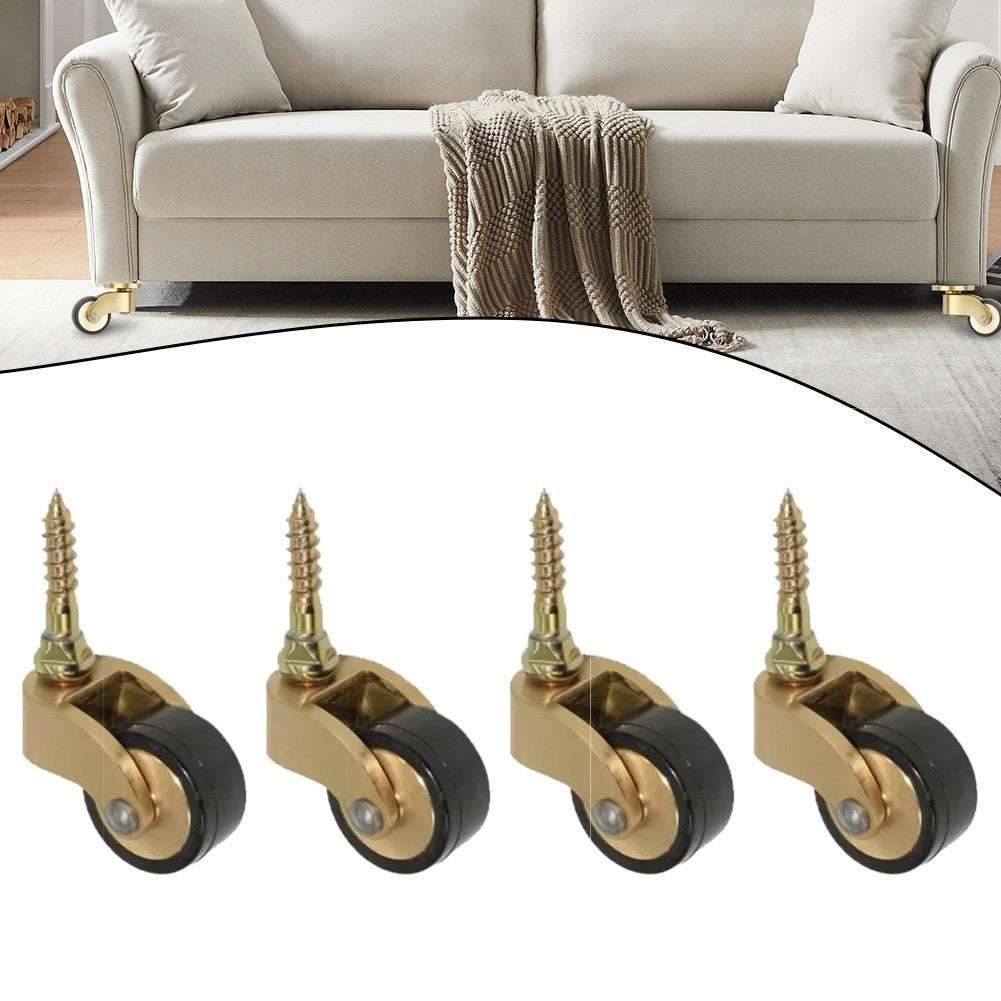 4 Brass Casters 360 Degree Rotation Silent Bearing Heavy Duty Wheels for Sofa.*