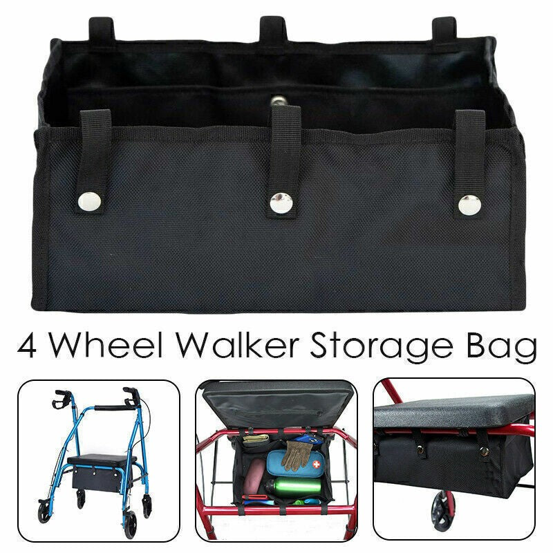 Black Basket Under Rollator Storage Bag Tote for Walker 4 Wheel Rollator UK