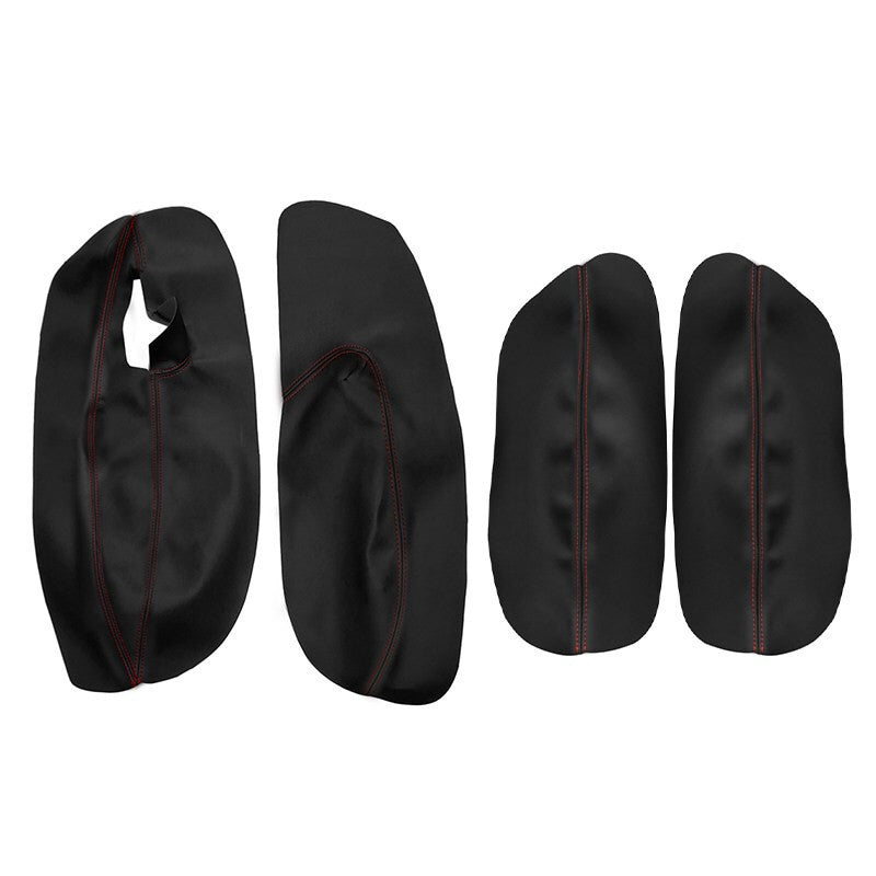 4*NEW Black Leather Door Panel Armrest Lid Cover for VW Golf MK4 98-05 3-Door.*