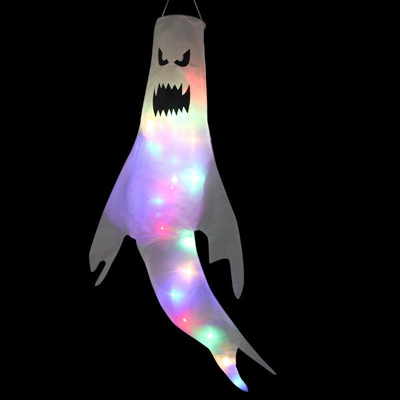 2 LED Light Ghost Windsock Halloween Decor Garden Decor Props Party Home Hanging