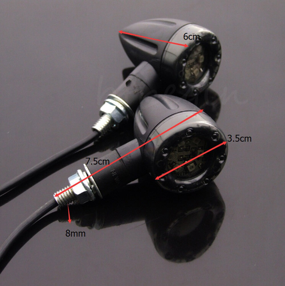4x Universal Motorcycle LED Amber Lamp Rear Turn Signal Brake lights Indicators