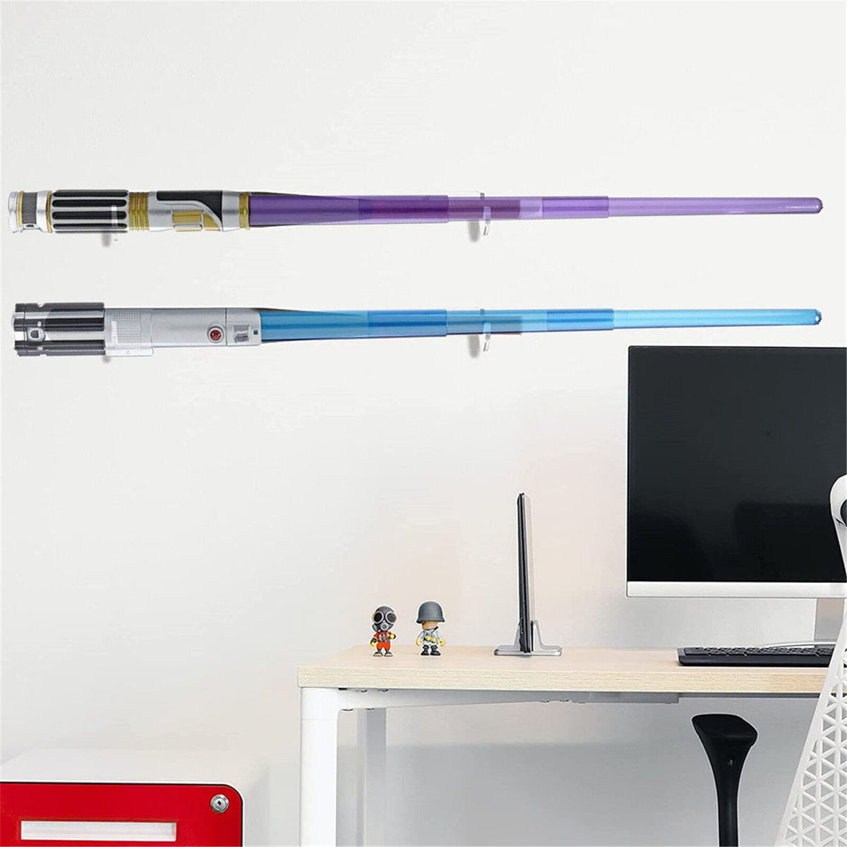 Transparent Acrylic Wall Mount Rack For Lightsaber 2 Pair Display Holder