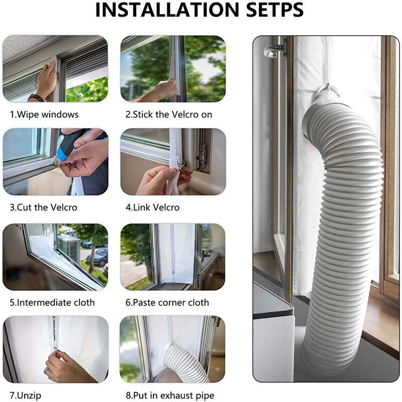 Universal 4M Window Seal Kit for Portable Air Conditioning Sealing Zip Hose Vent
