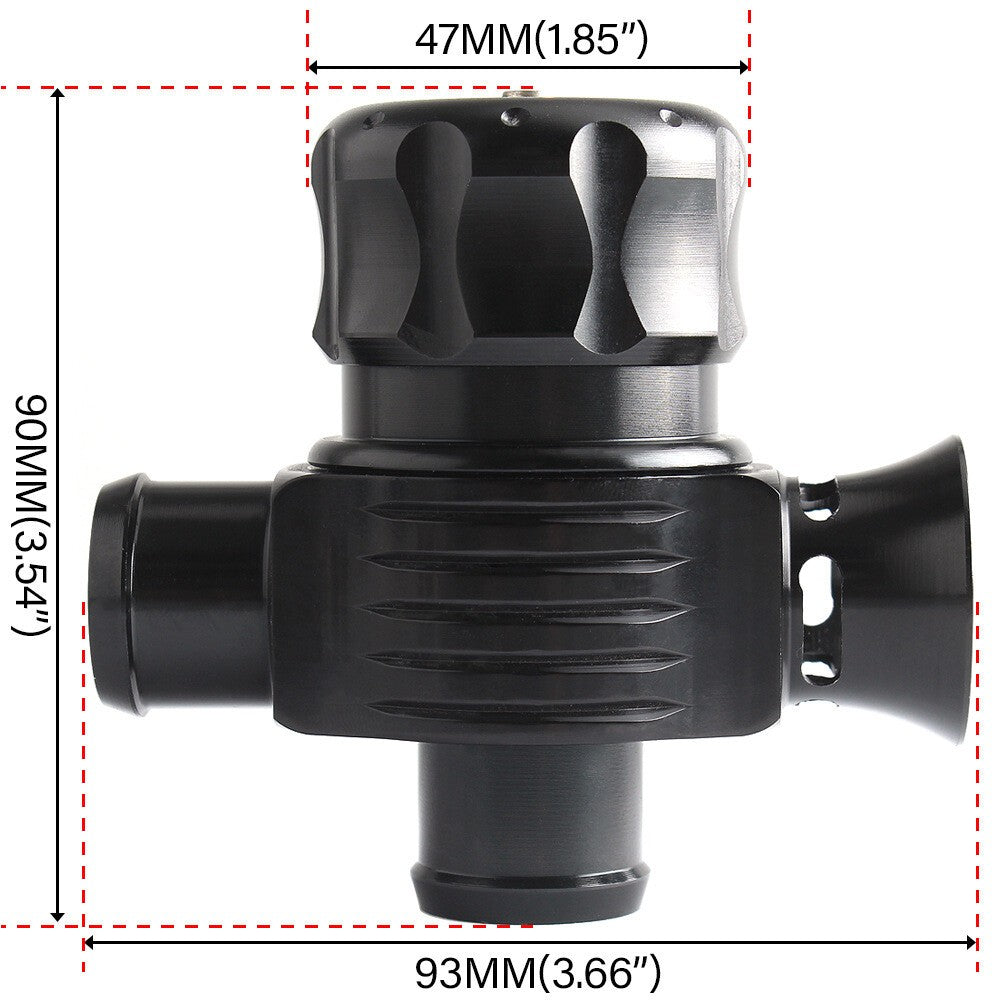 25mm Universal Dual Port Blow Off Valve (BLACK) Diverter Valve Dump Valve
