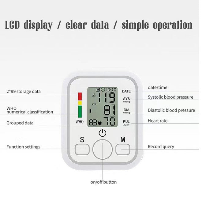 Digital Blood Pressure Monitor LCD Display & Voice Upper Arm Cuff BP Machine UK