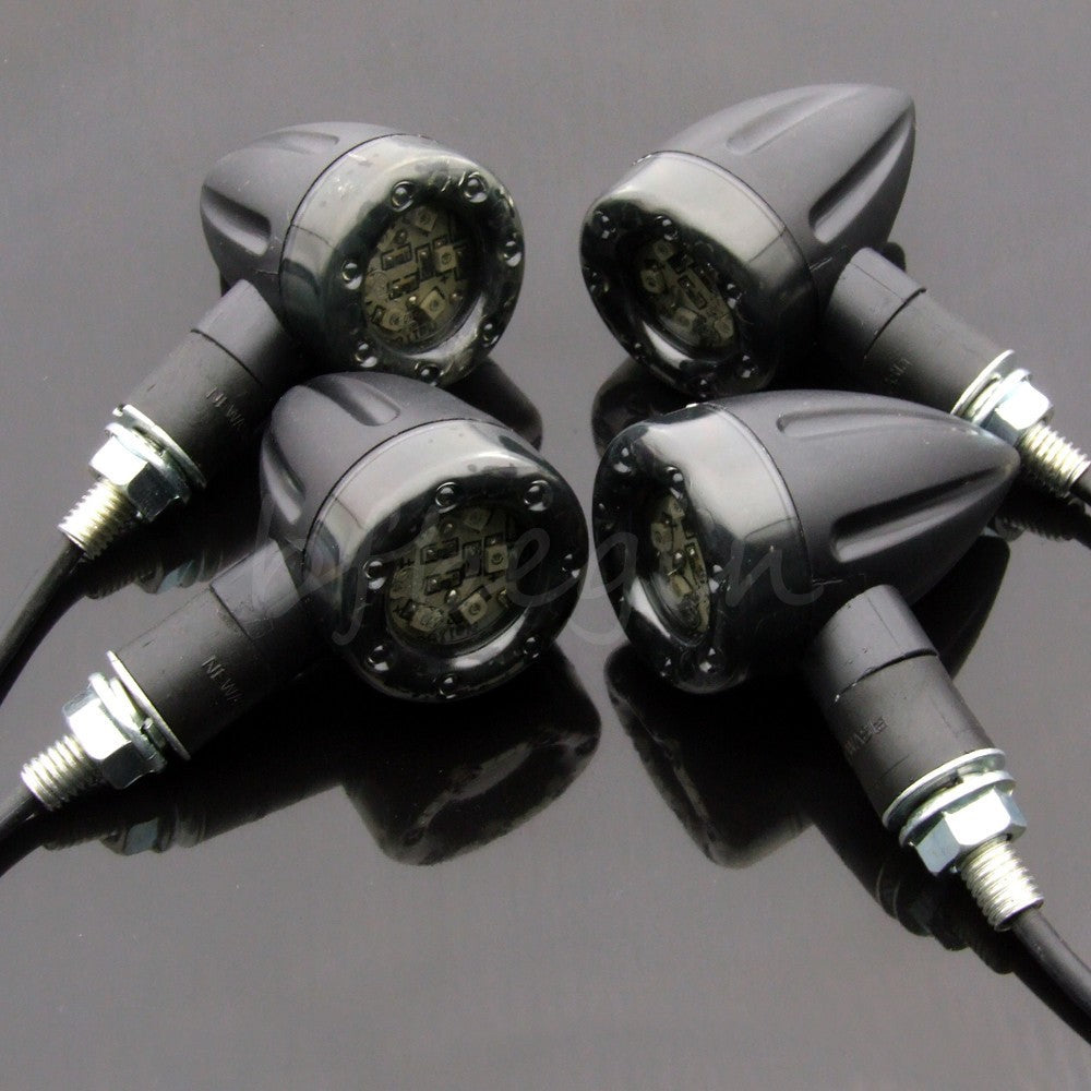 4x Universal Motorcycle LED Amber Lamp Rear Turn Signal Brake lights Indicators