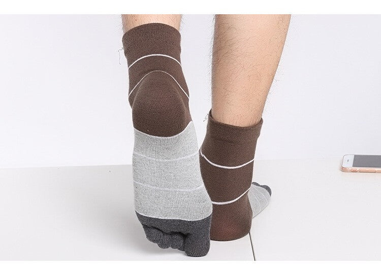 5 pairs Men's Cotton Five Finger Toe Socks Breathable Comfort Thermal Size 7-11