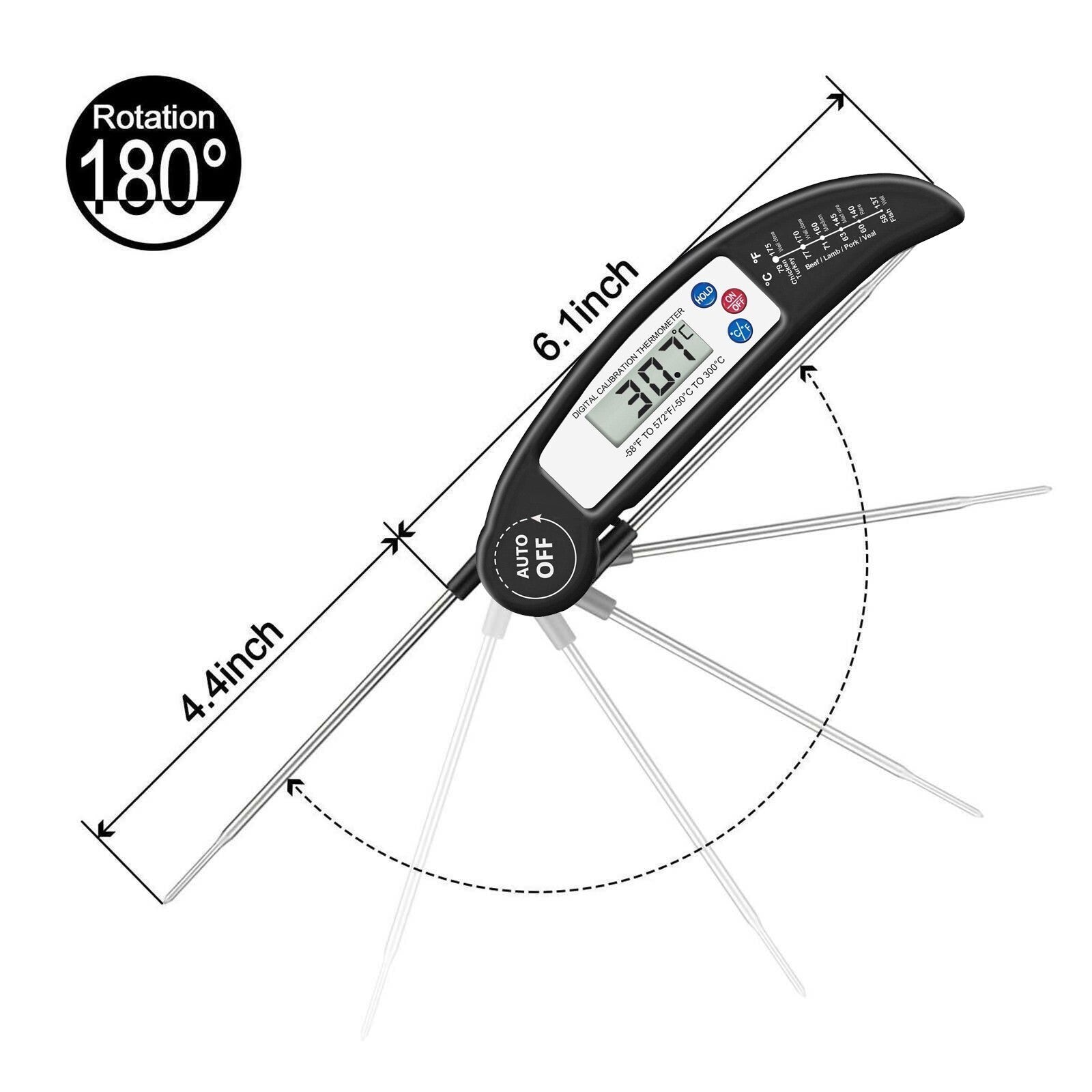 Digital Food Meat Thermometer Probe Cooking Kitchen Temperature Milk BBQ Turkey