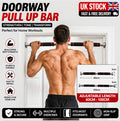 Exercise Pull Up Door Bar Chin Ups Fitness Home Gym Push Doorway Training