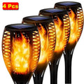 4/8 Pcs Solar Flickering Flame Torch Lights Outdoor Garden Pathway Stake Lamp