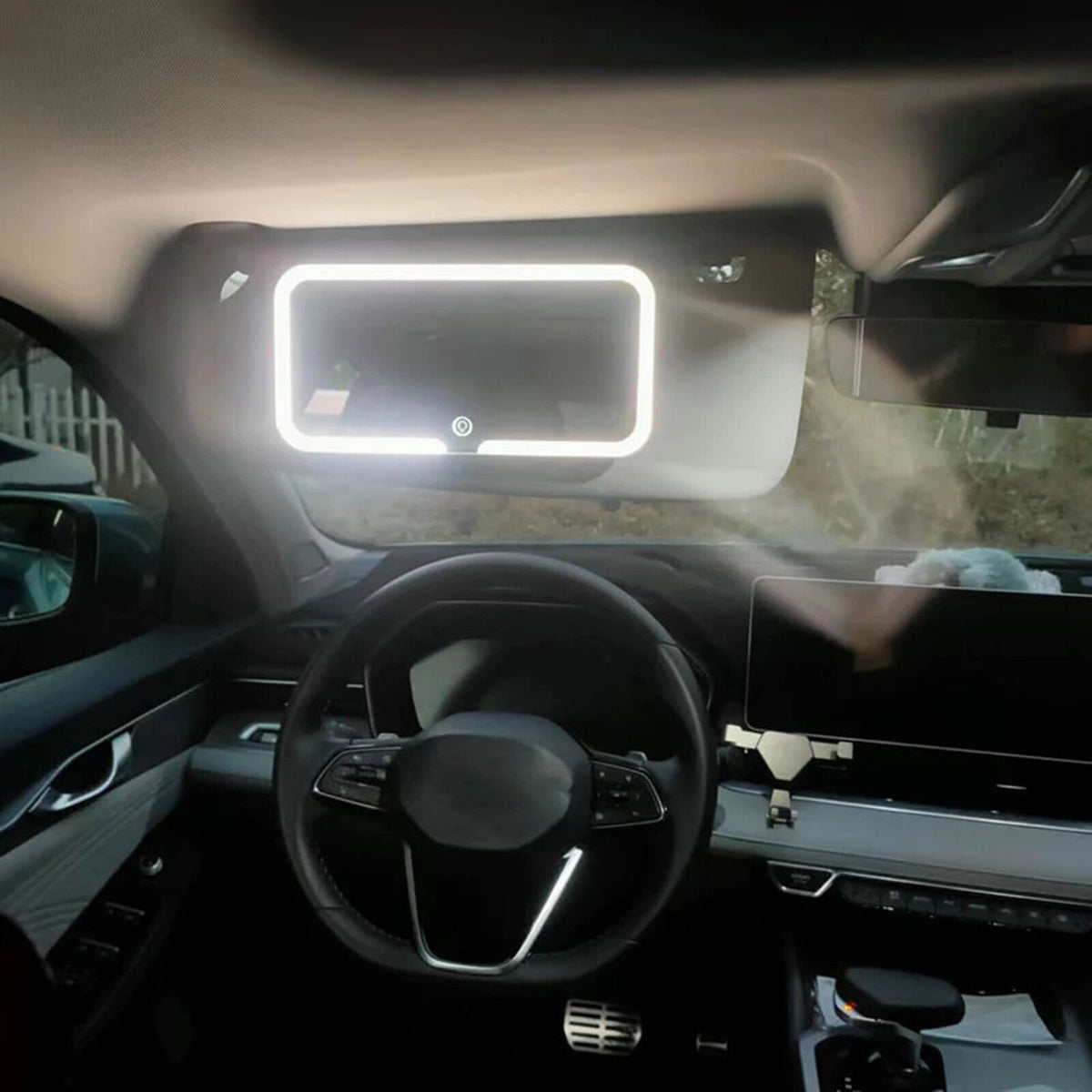 Car Interior Mirrors Sun Visor Plate LED HD Makeup Mirror for Girls Women