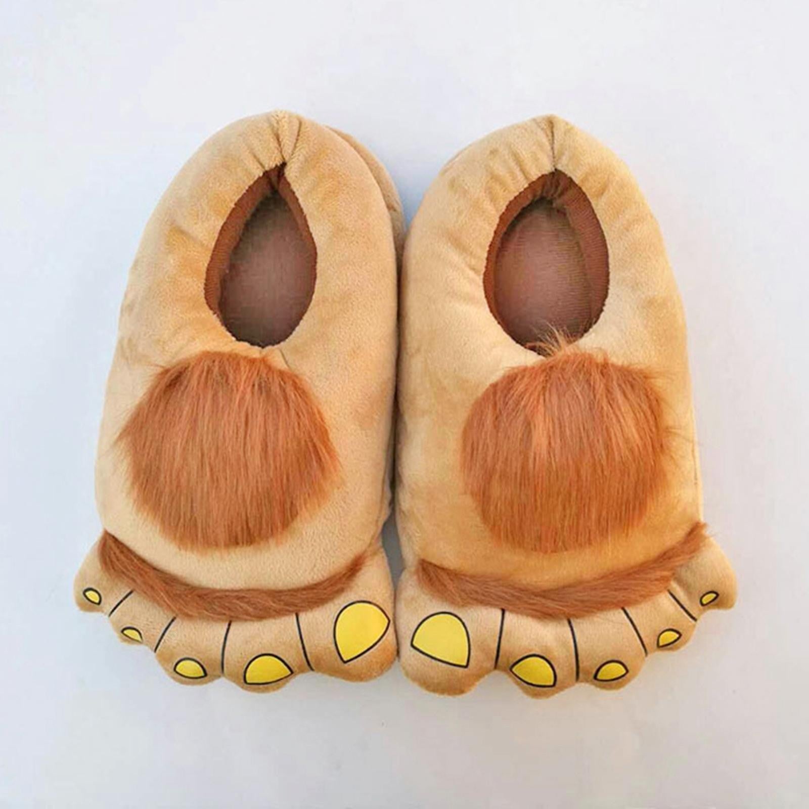 Womens Plush Slippers Monster Adventure Novelty Winter Warm Hobbit Feet Slippers