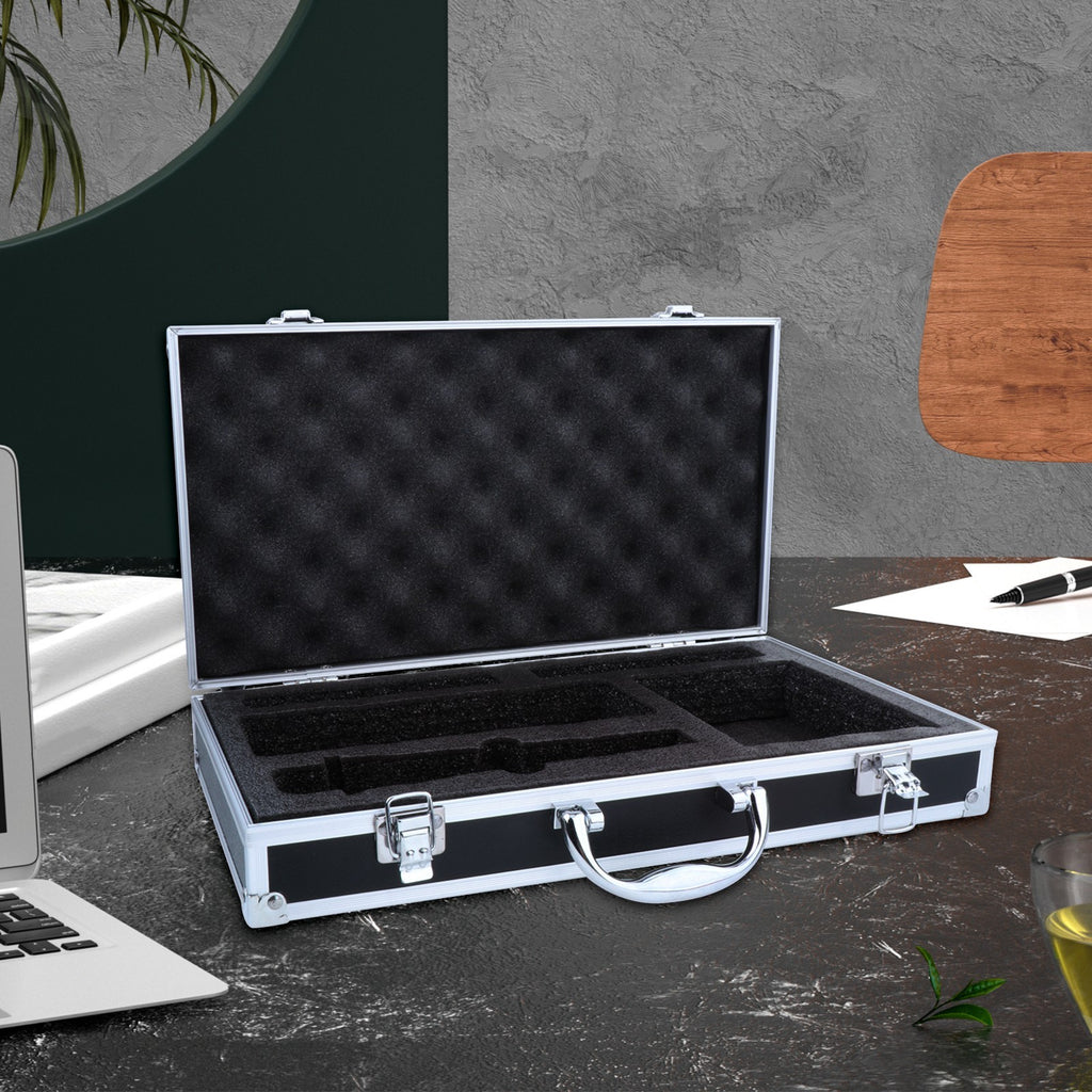 Wireless Microphone Carrying Case Hard Shell Mic Foam Case Compartment