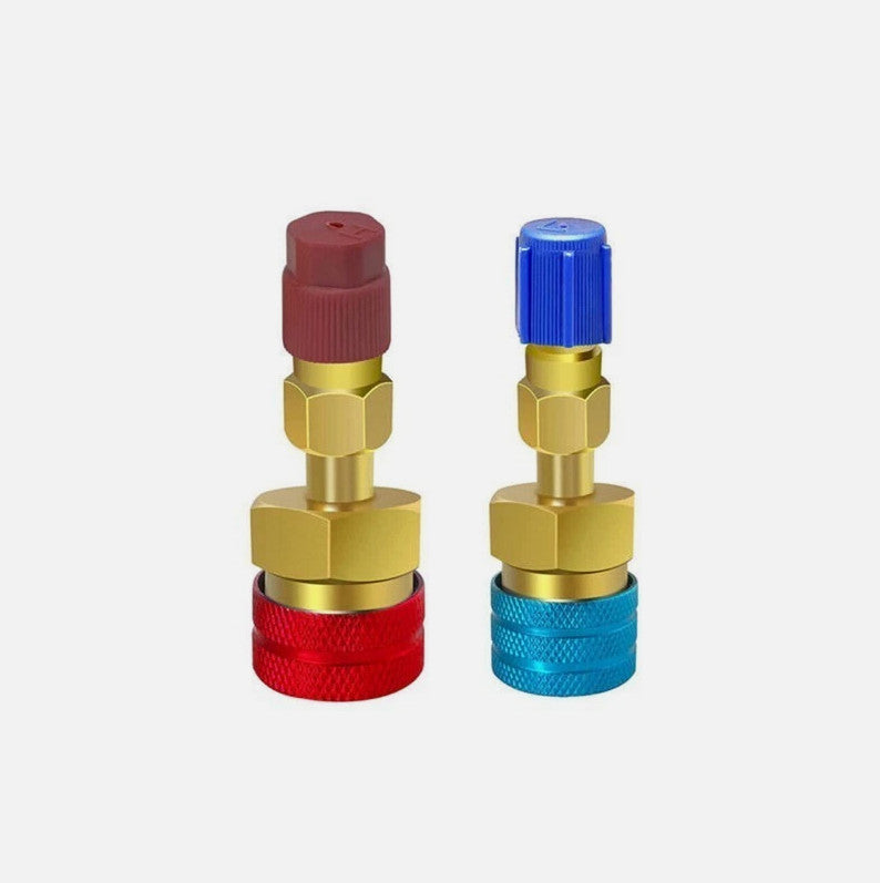 2pcs Couplers Connectors Adapters R1234YF to R134A High&Low Side Quick Coupler