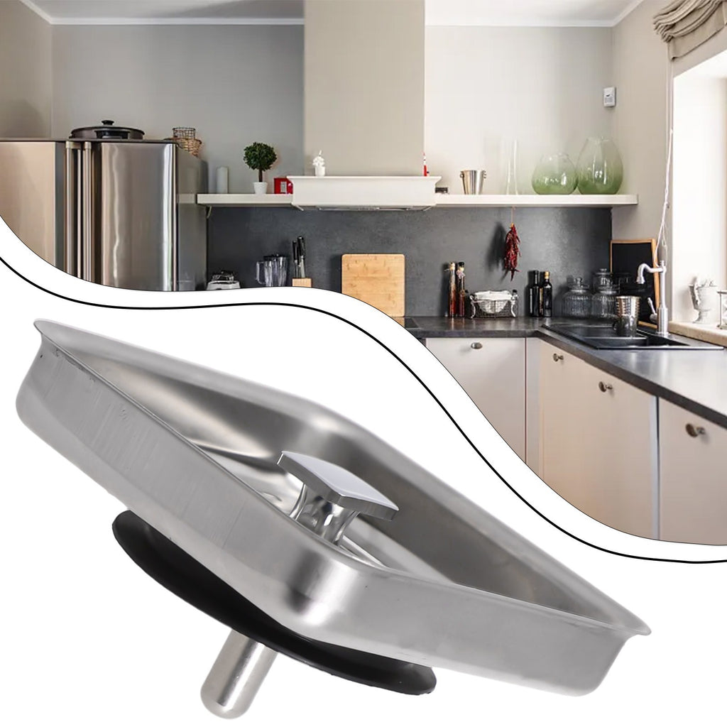 Square Stainless-Steel Kitchen Sink Strainer Drainer Post Stopper Waste-Plug