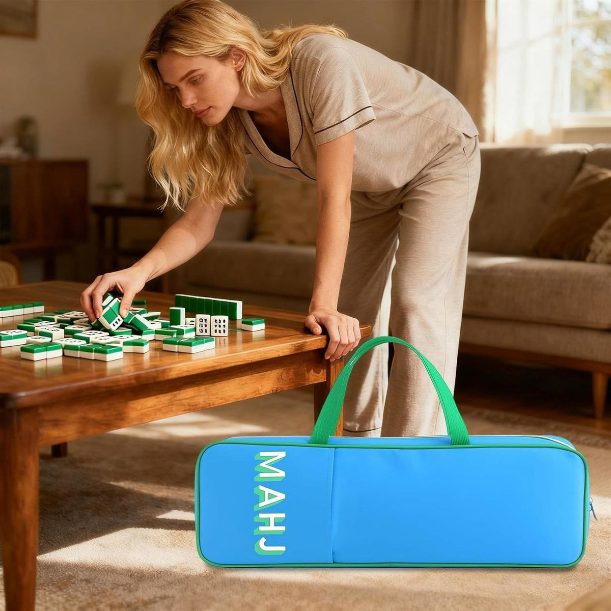 Mahjong Rack Storage Bag | Ergonomic Mahjong Organizer with Zipper