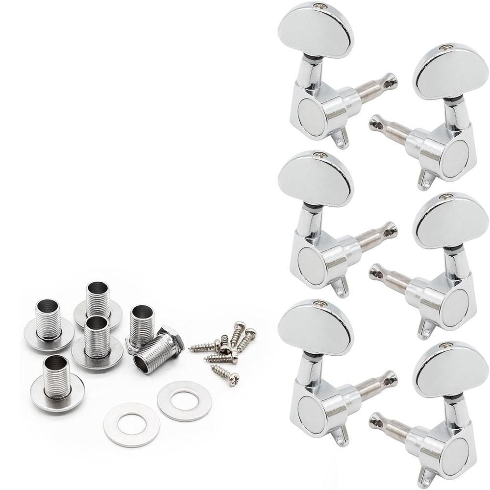 6pcs/lots Guitar String Inline Tuning Pegs Tuners Keys Machine Heads Metal UK