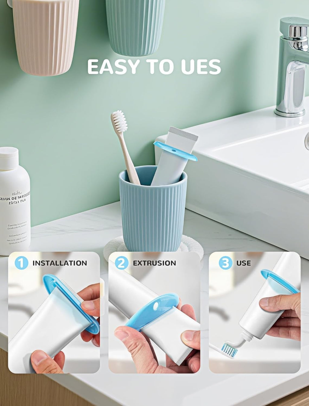 4PCS Toothpaste Squeezer, Colorful Plastic Toothpaste Tube Squeezer...
