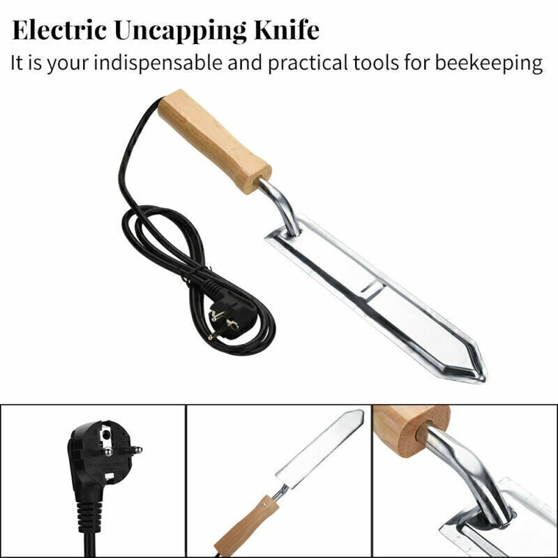 Stainless Steel Electric Scraping Honey Knife Beekeeping Wax Uncapping UK Plug