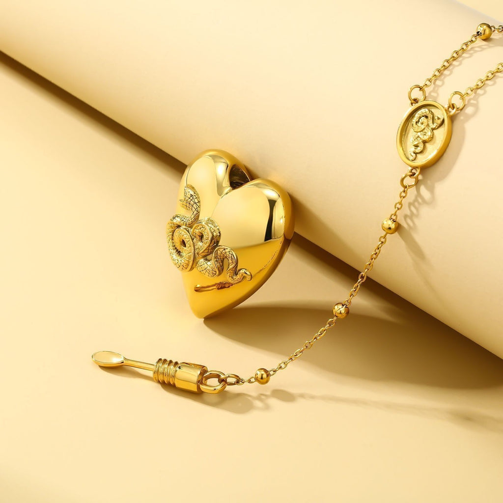 *Lana* Del Rey Necklace Heart with Spoon LDR Merch Snakes Chain Serpent Pendent